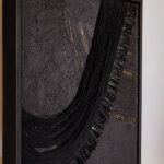 ΠΙΝΑΚΑΣ ΣΕ ΚΑΜΒΑ ΜΕ ΑΝΑΓΛΥΦΑ ΣΧΕΔΙΑ, ΜΑΥΡΟ-ΧΡΥΣΟ, 60x4x80εκ