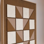 ΠΙΝΑΚΑΣ ΣΕ ΚΑΜΒΑ ΜΕ 3D ΣΧΕΔΙΑ, ΜΑΥΡΟ-ΚΑΦΕ-ΜΠΕΖ, 60x2.9x80εκ - Image 2