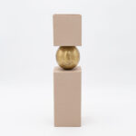 ΒΑΖΟ ΜΕΤΑΛΛΙΚΟ ΜΠΕΖ-ΧΡΥΣΟ 8x8x32cm - Image 2
