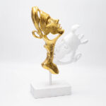 ΕΠΙΤΡΑΠΕΖΙΟ ΔΙΑΚΟΣΜΗΤΙΚΟ, ΠΡΟΣΩΠΑ, ΠΟΛΥΡΕΣΙΝ, ΧΡΥΣΟ-ΛΕΥΚΟ, 22x7.5x33εκ