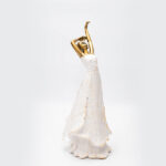 ΕΠΙΤΡΑΠΕΖΙΟ ΔΙΑΚΟΣΜΗΤΙΚΟ, ΓΥΝΑΙΚΑ ΧΟΡΕΥΕΙ, ΠΟΛΥΡΕΖΙΝ, ΧΡΥΣΟ-ΛΕΥΚΟ, 12.8x10.1x27.9εκ - Image 2