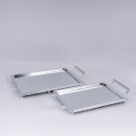 S/2 ΔΙΣΚΟΙ ΜΕΤΑΛΛΙΚΟΙ ΜΕ ΚΑΘΡΕΦΤΗ ΑΣΗΜΙ 46x28cm / 40x22cm - Image 3