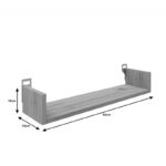 Ραφιέρα τοίχου Derva pakoworld σε λευκή απόχρωση 60x15x10cm - Image 3