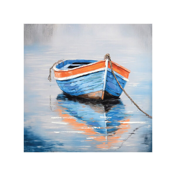 ΠΙΝΑΚΑΣ ΚΑΜΒΑΣ ΜΠΛΕ ΚΑΡΑΒΙ ΣΤΗΝ ΘΑΛΑΣΣΑ  60x60CM 16/KIB