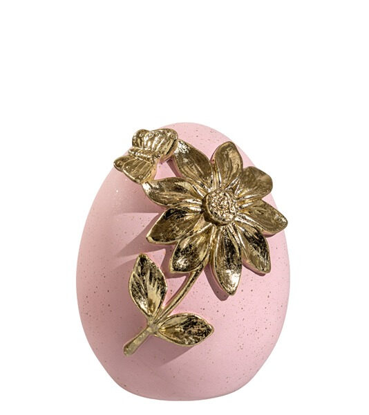 ΠΟΛΥΕΣΤΕΡΙΚΟ ΑΥΓΟ ΡΟΖ ΜΕ ΧΡΥΣΟ ΛΟΥΛΟΥΔΙ 10,8Χ11,5Χ14ΕΚ