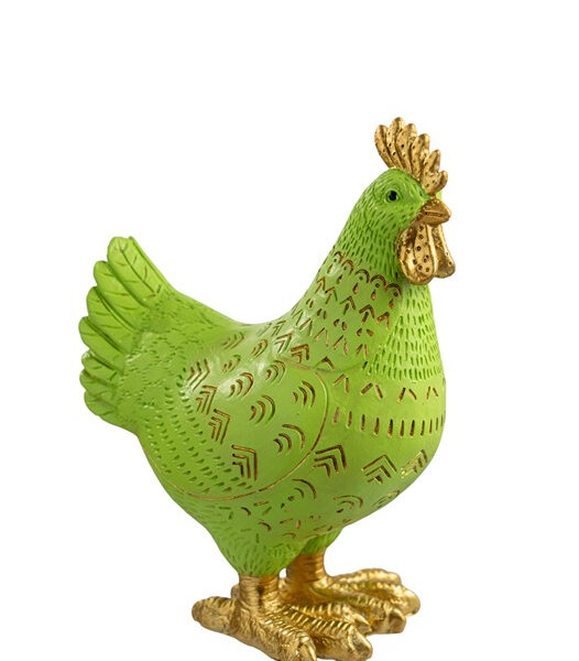 ΠΟΛΥΕΣΤΕΡΙΚΟΣ ΚΟΚΟΡΑΣ ΠΡΑΣΙΝΟΣ ΜΕ ΧΡΥΣΟ 14.5x9x18.5CM