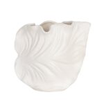 ΒΑΖΟ ΚΕΡΑΜΙΚΟ ΦΥΛΛΟ ΛΕΥΚΟ 18.5x9.5x16.3cm