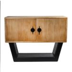 ΝΤΟΥΛΑΠΙ MDF - ΜΕΤΑΛΛΙΚΟ ΦΥΣΙΚΟ - ΜΑΥΡΟ 120x40x90cm