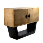 ΝΤΟΥΛΑΠΙ MDF - ΜΕΤΑΛΛΙΚΟ ΦΥΣΙΚΟ - ΜΑΥΡΟ 120x40x90cm - Image 2