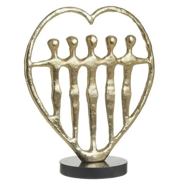 INART ΔΙΑΚΟΣΜΗΤΙΚΟ ΕΠΙΤΡΑΠΕΖΙΟ ΚΑΡΔΙΑ ΑΛΟΥΜΙΝΙΟΥ ΧΡΥΣΟ/ΜΑΥΡΟ 24X12X28 Μαύρος,Χρυσό 3-70-155-0019