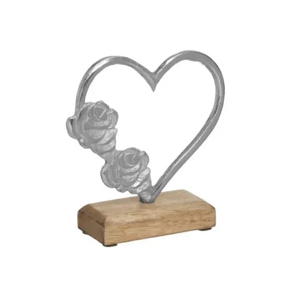 INART ΔΙΑΚΟΣΜΗΤΙΚΟ ΚΑΡΔΙΑ ΜΕ ΛΟΥΛΟΥΔΙΑ ΜΕΤΑΛΛΙΚΗ/ΞΥΛΙΝΗ ΑΣΗΜΙ/NATUYRAL 15Χ5Χ15  3-70-985-0066