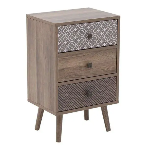 Κομοδίνο Ξύλινο Natural 39x29x63εκ. 6-50-308-0002