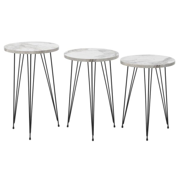 CLICK -S/3 ΤΡΑΠΕΖΑΚΙ ΜΕΤΑΛΛΙΚΟ/ΜΕΛΑΜΙΝΗΣ ΟΨΗ ΛΕΥΚΟΥ ΜΑΡΜΑΡΟΥ Φ35Χ56