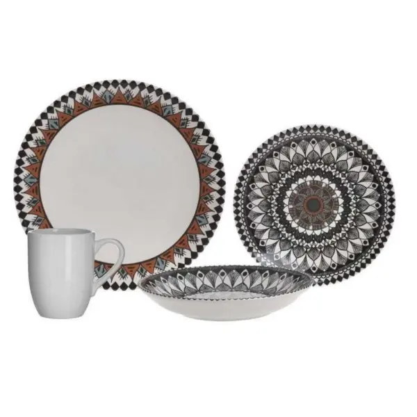 Inart Σετ Πιάτα Φαγητού Κεραμικά 24τμχ 6-60-022-0061