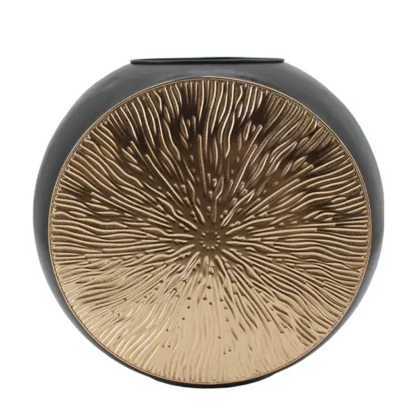 ΜΕΤΑΛΛΙΚΟ ΒΑΖΟ ΧΡΥΣΟ-ΜΑΥΡΟ ΚΥΚΛΙΚΟ/ΑΚΤΙΝΩΤΟ ΜΕΓΑΛΟ - 60x20.5x54cm 1/KIB