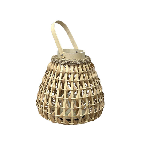 ΦΑΝΑΡΙ ΜΠΑΜΠΟΥ ΦΥΣΙΚΟ ΚΑΦΕ ΚΩΝΙΚΟ ΜΕ ΧΕΡΟΥΛΙ & ΓΥΑΛΙ ΚΕΡΙΟΥ - Φ31x31/44cm 8/KIB