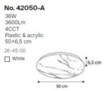 InLight Πλαφονιέρα οροφής LED 36W 4cct από λευκό ακρυλικό D:50cm (42050-Α-Λευκό) - Image 2