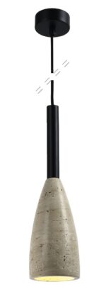 InLight Κρεμαστό φωτιστικό γκρι από travertine marble 1XΕ27 D:10 x 35cm (4091)