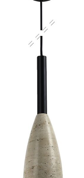 InLight Κρεμαστό φωτιστικό γκρι από travertine marble 1XΕ27 D:10 x 35cm (4091)