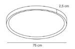 Inlight Πλαφονιέρα οροφής LED 60W 3CCT (by switch on base) σε λευκή απόχρωση D:75x2,5cm (42036-AA-White) - Image 3