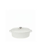 VOLCANO ΚΑΤΣΑΡΟΛΑΚΙ ΟΒΑΛ CAST-IRON ΛΕΥΚΟ ΜΕ ENAMEL 300ML 13(16INCL. HANDLES)X9,5X7,5ΕΚ.