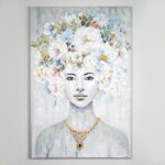 ΠΙΝΑΚΑΣ ΣΕ ΚΑΜΒΑ, ΓΥΝΑΙΚΑ  ΜΕ ΛΟΥΛΟΥΔΙΑ, 80x120x3.5cm