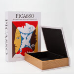 S/2 ΔΙΑΚΟΣΜΗΤΙΚΑ ΚΟΥΤΙΑ ΒΙΒΛΙΑ PICASSO, ΞΥΛΙΝΑ, ΛΕΥΚΟ-ΚΟΚΚΙΝΟ-ΜΑΥΡΟ, 27x20x5.5, 34x25x7εκ - Image 2