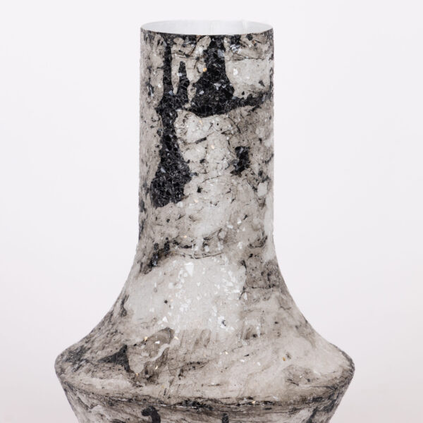 ΒΑΖΟ ΜΕΤΑΛΛΙΚΟ ΜΩΣΑΪΚΟ ΛΕΥΚΟ ΑΝΤΙΚΕ 22x22x31cm