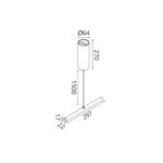 ΚΡΕΜΑΣΗ MATRIX ΑΜΜΩΔΕΣ ΜΑΥΡΟ ΑΛΟΥΜ. CCT DIM 70W ΡΟΖΕΤ Φ64x235mm ΣΤΥΛΟΣ ΚΡΕΜΑΣΗΣ 22x17x297mm  
IP20 - Image 2