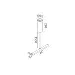 ΚΡΕΜΑΣΗ MATRIX ΑΜΜΩΔΕΣ ΜΑΥΡΟ ΑΛΟΥΜ. CCT DIM ΡΟΖΕΤΑ 30W Φ64x235mm 
ΣΤΥΛΟΣ ΚΡΕΜΑΣΗΣ 22x17x297mm 
IP20 - Image 2