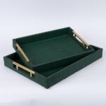 ΔΙΣΚΟI,ΣΕΤ 2ΤΜΧ, PU, ΣΚΟΥΡΟ ΠΡΑΣΙΝΟ, 40x30x4.5, 34x24x5.5cm