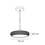 Inlight Κρεμαστό Γύψινο Φωτιστικό E27, Λευκό, D:30x8,5cm(4102-B-White) - Image 2