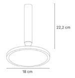 InLight Κρεμαστό Φωτιστικό Σποτ LED 12W, 3CCT, Μαύρο, 120°, D:18x22.2cm (9092-Black) - Image 2