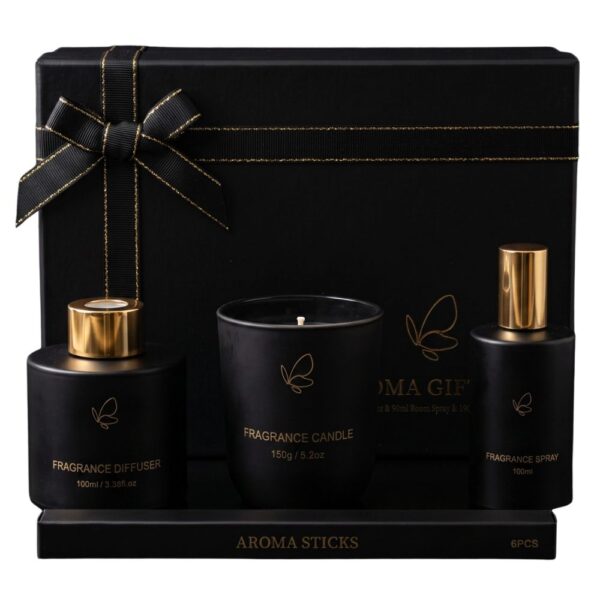 ΣΕΤ 2 ΜΑΥΡΟ ΑΡΩΜΑΤΙΚΟ DIFFUSER 100ML ΜΕ ΚΕΡΙ ΣΕ ΚΟΥΤΙ ΔΩΡΟΥ