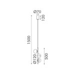 Κρεμαστό Φωτιστικό LED ACA Ball OKN96163BK Αμμώδες Μαύρο 15W 3000K 1650lm - Image 2