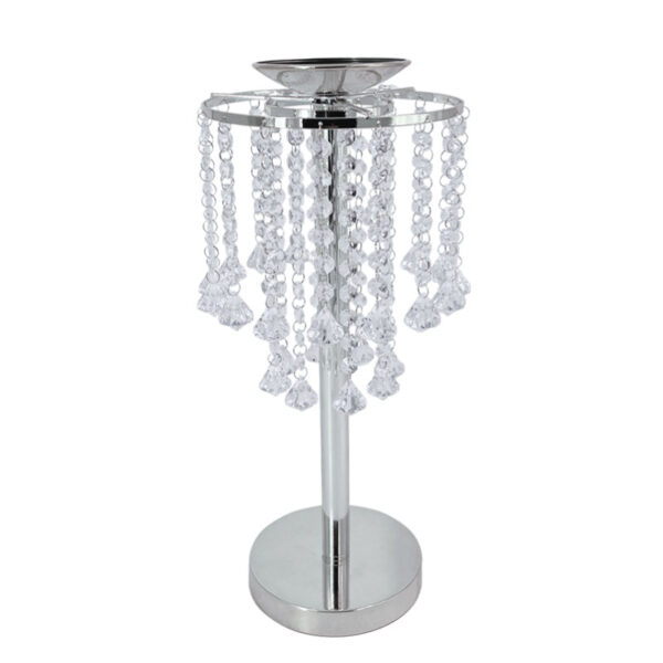 ΚΗΡΟΠΗΓΕΙO ΜΕΤΑΛΛΙΚO ΑΣΗΜΙ ΚΑΡΟΥΖΕΛ ΑΛΥΣΙΔΕΣ ΜΕ ΚΡΥΣΤΑΛΛΑ ΜΕΓΑΛΟ - Φ20x50cm 6/ΚΙΒ