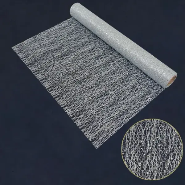 ΧΡΙΣΤΟΥΓ. ΥΦΑΣΜΑ ΑΣΗΜΙ GLITTER ΡΟΛΟ 48cm.x5yd 60/ΚΙΒ