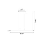 ΚΡΕΜΑΣΤΟ ΦΩΤΙΣΤΙΚΟ LED ACA KY011ECS IONIS ΜΑΤ ΑΣΗΜΙ ΑΛΟΥΜΙΝΙΟ + ΣΙΛΙΚΟΝΗ 30W 2800K-3200K-4000K 900LM IP20 L1170XW45MM - Image 4