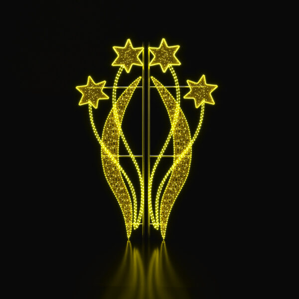 ΕΠΙΣΤΗΛΟ XMAS ΔΙΑΚΟΣΜΗΤΙΚΟ ΜΟΤΙΒΟ 4 ΑΣΤΕΡΙΑ 100LED ΚΙΤΡΙΝΟ ΣΤΑΘΕΡΟ 13m ΜΟΝΟΚΑΝΑΛΟΣ ΦΩΤΟΣΩΛΗΝΑΣ 1,5m ΚΑΛΩΔΙΟ IP65 1850x700x50mm