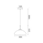 ΚΡΕΜΑΣΤΟ ΦΩΤΙΣΤΙΚΟ ACA HM2357C ΜΑΥΡΟ ΦΙΜΕ LED 5W 3000K IP20 D30XH120CM - Image 3