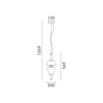 ΚΡΕΜΑΣΤΟ ΦΩΤΙΣΤΙΚΟ ACA HM24119A ΧΡΥΣΟ ΦΙΜΕ ΓΥΑΛΙ LED 15W 3000K-4000K-6000K IP20 D20XH120CM - Image 3