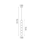 ΚΡΕΜΑΣΤΟ ΦΩΤΙΣΤΙΚΟ ACA HM25039L ΧΡΩΜΙΟ LED 27W 3000K IP20 D15XH180CM - Image 2