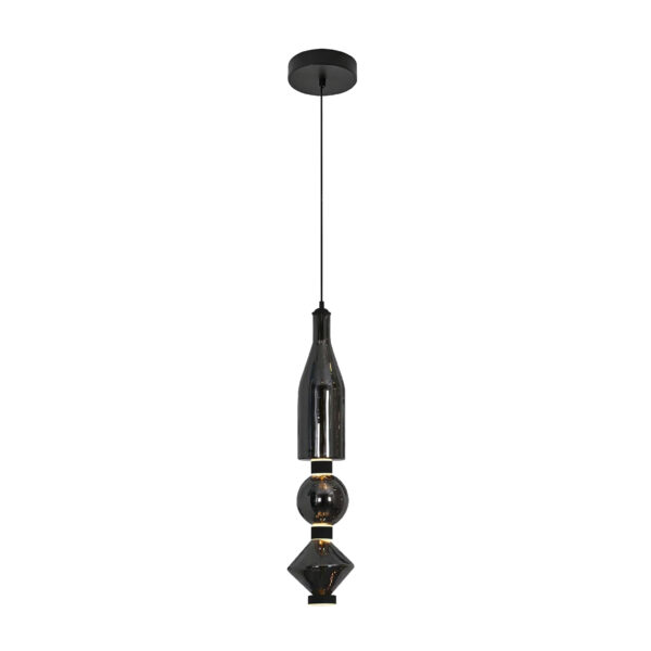 ΚΡΕΜΑΣΤΟ ΦΩΤΙΣΤΙΚΟ ACA HM2503ABC ΜΑΥΡΟ ΦΙΜΕ ΓΥΑΛΙ LED 15W 3000K-4000K-6000K IP20 D19XH150CM