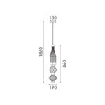 ΚΡΕΜΑΣΤΟ ΦΩΤΙΣΤΙΚΟ ACA HM2503ABC ΜΑΥΡΟ ΦΙΜΕ ΓΥΑΛΙ LED 15W 3000K-4000K-6000K IP20 D19XH150CM - Image 3