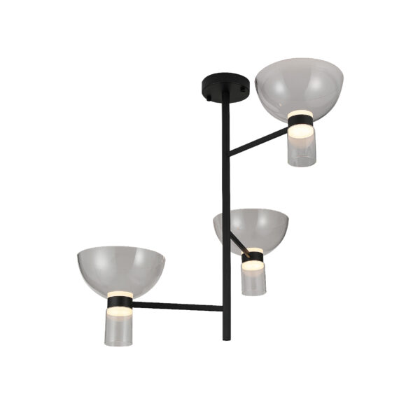 ΚΡΕΜΑΣΤΟ ΦΩΤΙΣΤΙΚΟ ACA HM250453A ΜΑΥΡΟ ΔΙΑΦΑΝΕΣ LED 24W 3000K IP20 D85XH78CM