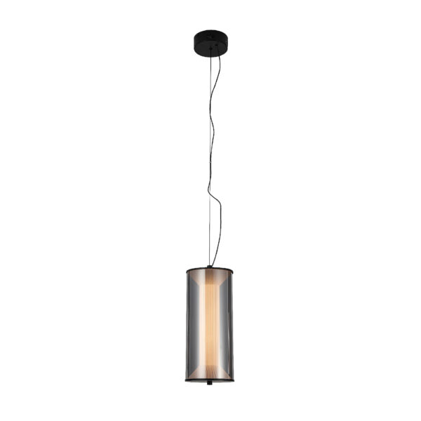 ΚΡΕΜΑΣΤΟ ΦΩΤΙΣΤΙΚΟ ACA HM250481SM ΜΑΥΡΟ ΦΙΜΕ ΓΥΑΛΙ LED 15W 2700K-3000K-4000K IP20 D15XH120CM