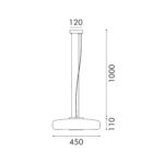 ΚΡΕΜΑΣΤΟ ΦΩΤΙΣΤΙΚΟ ACA HM2512645 ΜΑΥΡΟ LED 12W 3000K-4000K-6000K IP20 D45XH120CM - Image 3