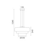 ΚΡΕΜΑΣΤΟ ΦΩΤΙΣΤΙΚΟ ACA HM25127SM ΟΡΕΙΧΑΛΚΟΣ ΦΙΜΕ LED 12W 3000K IP20 D42XH120CM - Image 3