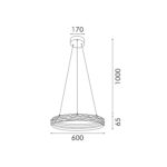 ΚΡΕΜΑΣΤΟ ΦΩΤΙΣΤΙΚΟ ACA HM251456 ΧΡΥΣΟ LED 45W 2700K-3000K-4000K IP20 D60XH120CM - Image 3