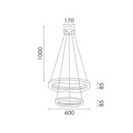 ΚΡΕΜΑΣΤΟ ΦΩΤΙΣΤΙΚΟ ACA HM25147R ΧΡΥΣΟ LED 60W 2700K-3000K-4000K IP20 D60+D40XH120CM - Image 3